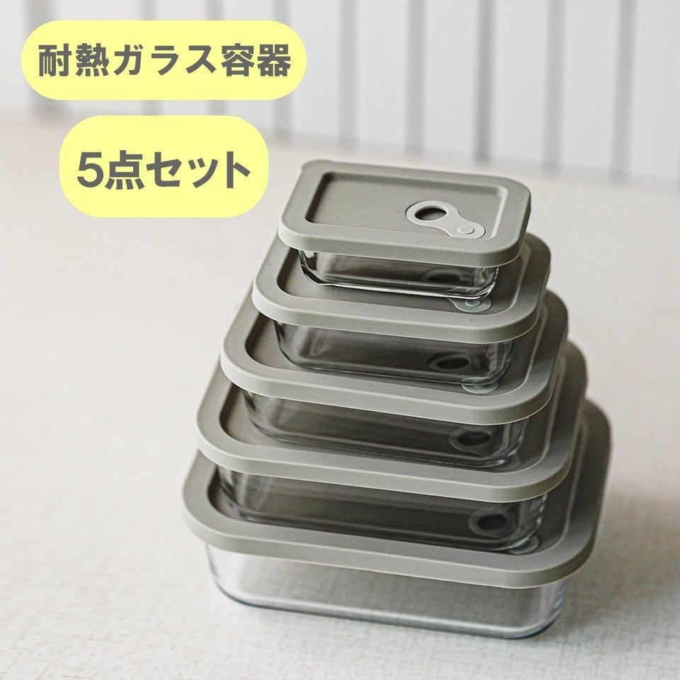 MODAM(モダム)耐熱ガラス 保存容器 長方形 5種5点セット