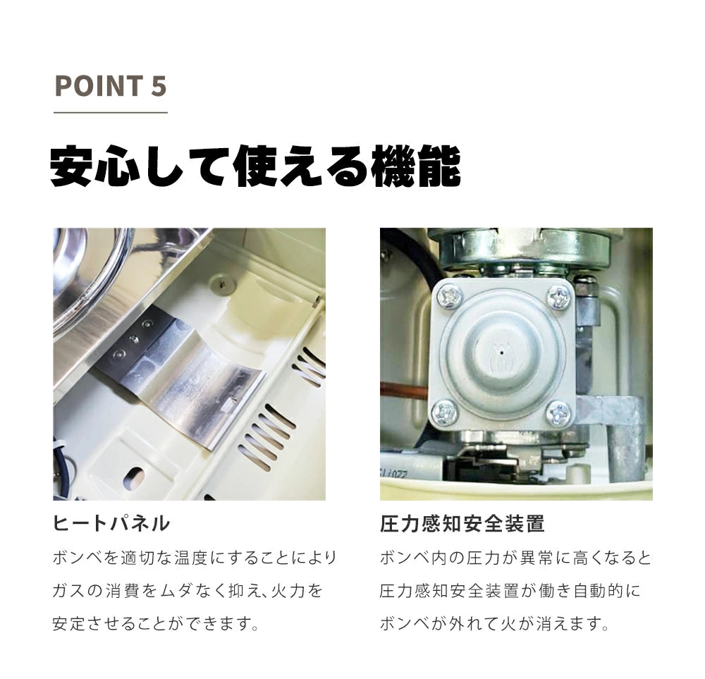 日本限定 ECOcyclone ( エコサイクロン ) カセットコンロ アイボリー