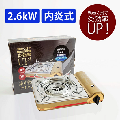 サイクロンコンロ TT26-1R カセットコンロ 卓上コンロ 内燃式 高火力 ストーブ アウトドア 防災グッズ 節電 防災 避難