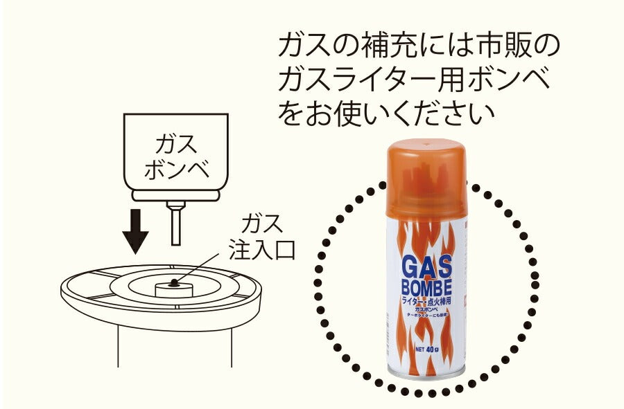 クッキングバーナー ガスバーナー トーチバーナー 充填式 ガス注入式 火力調整可能 1300度